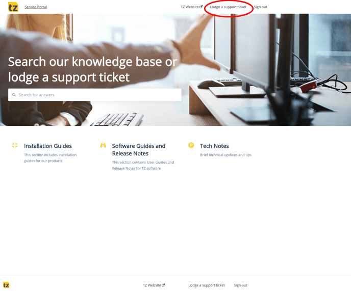 Lodge a support ticket